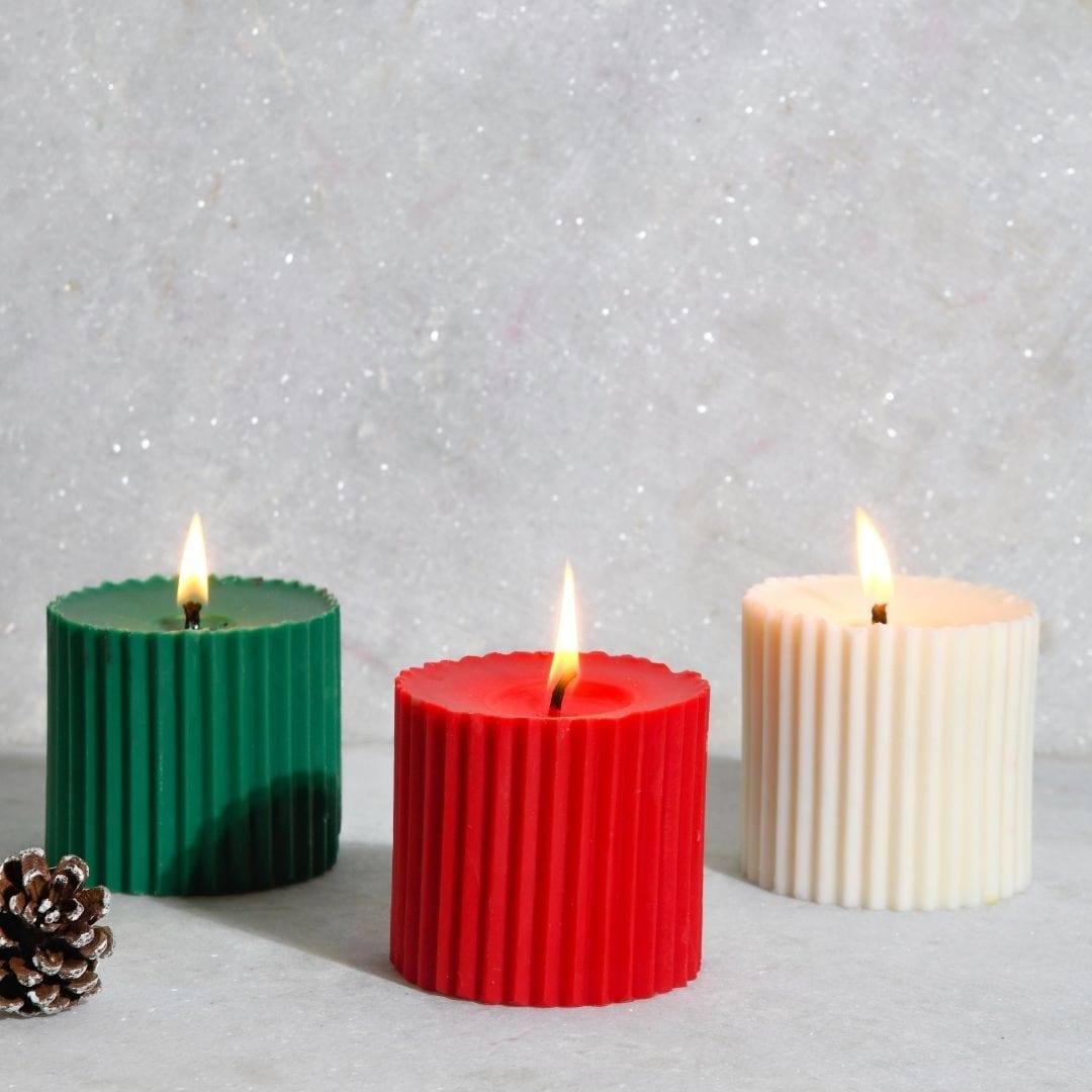 Combo of 3 Scented Multicoloured 'Faith' Candles - 4 Colour Options