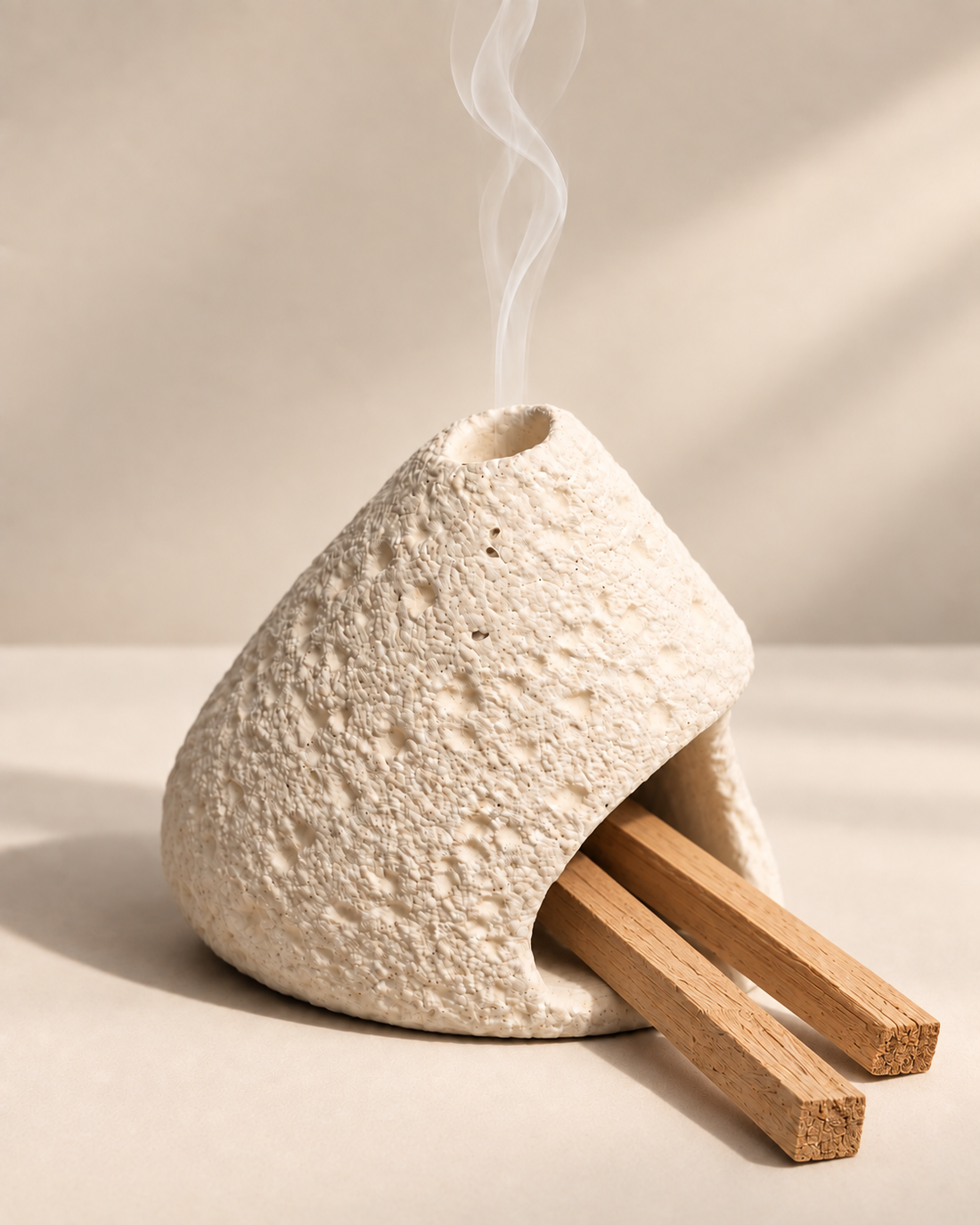 The Ritual Vessel by RAD LVNG, a cupped cement burner for sage, sandalwood or resin