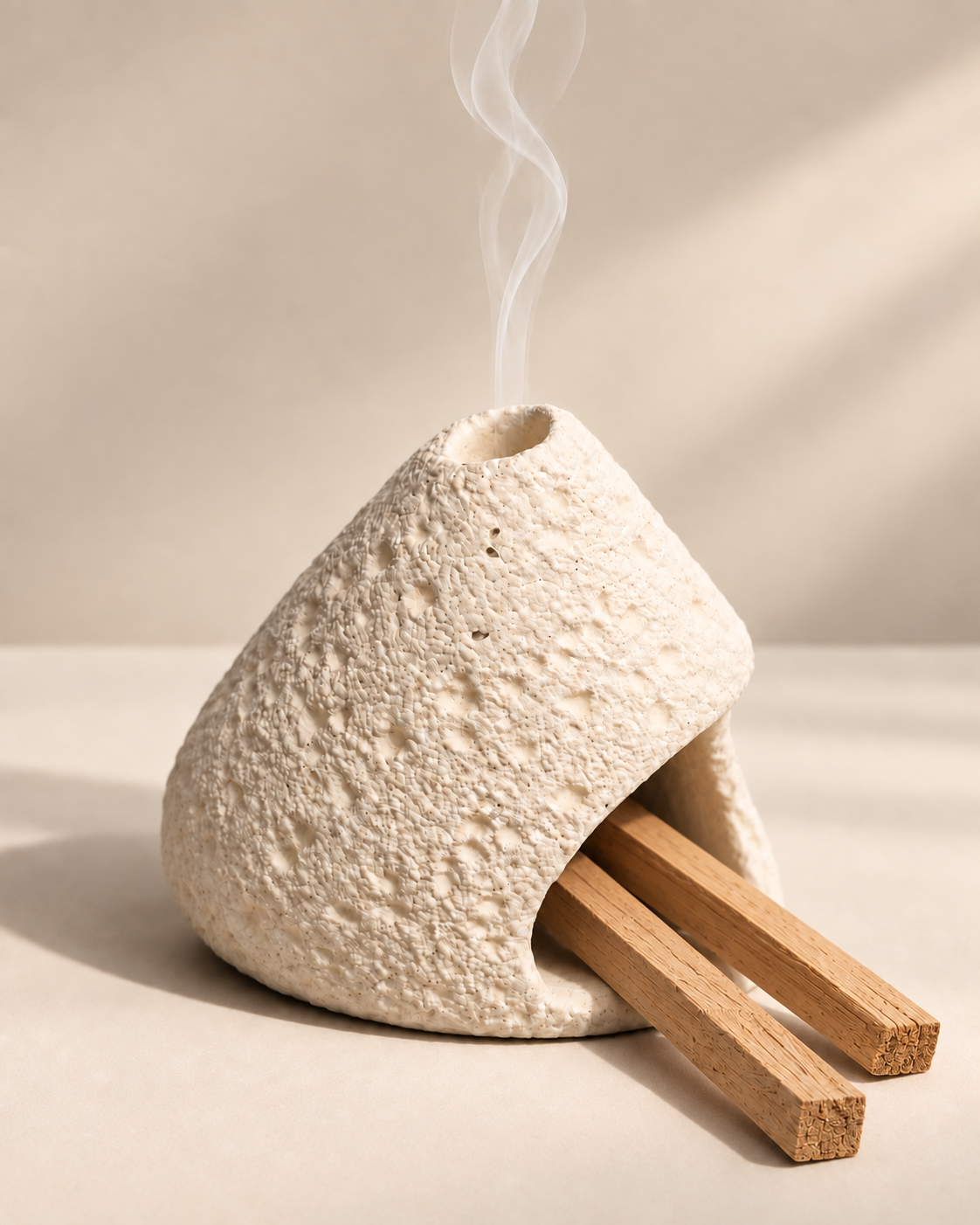 The Ritual Vessel by RAD LVNG, a cupped cement burner for sage, sandalwood or resin
