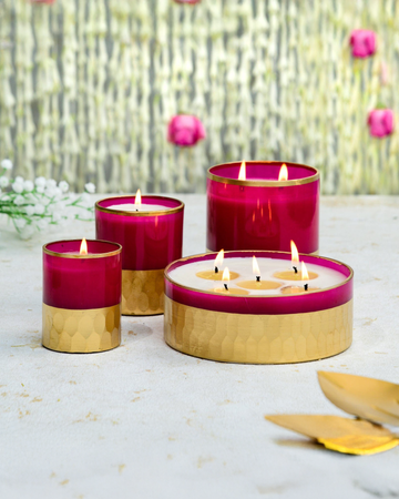 Combo of 4 Candles - Rani Pink