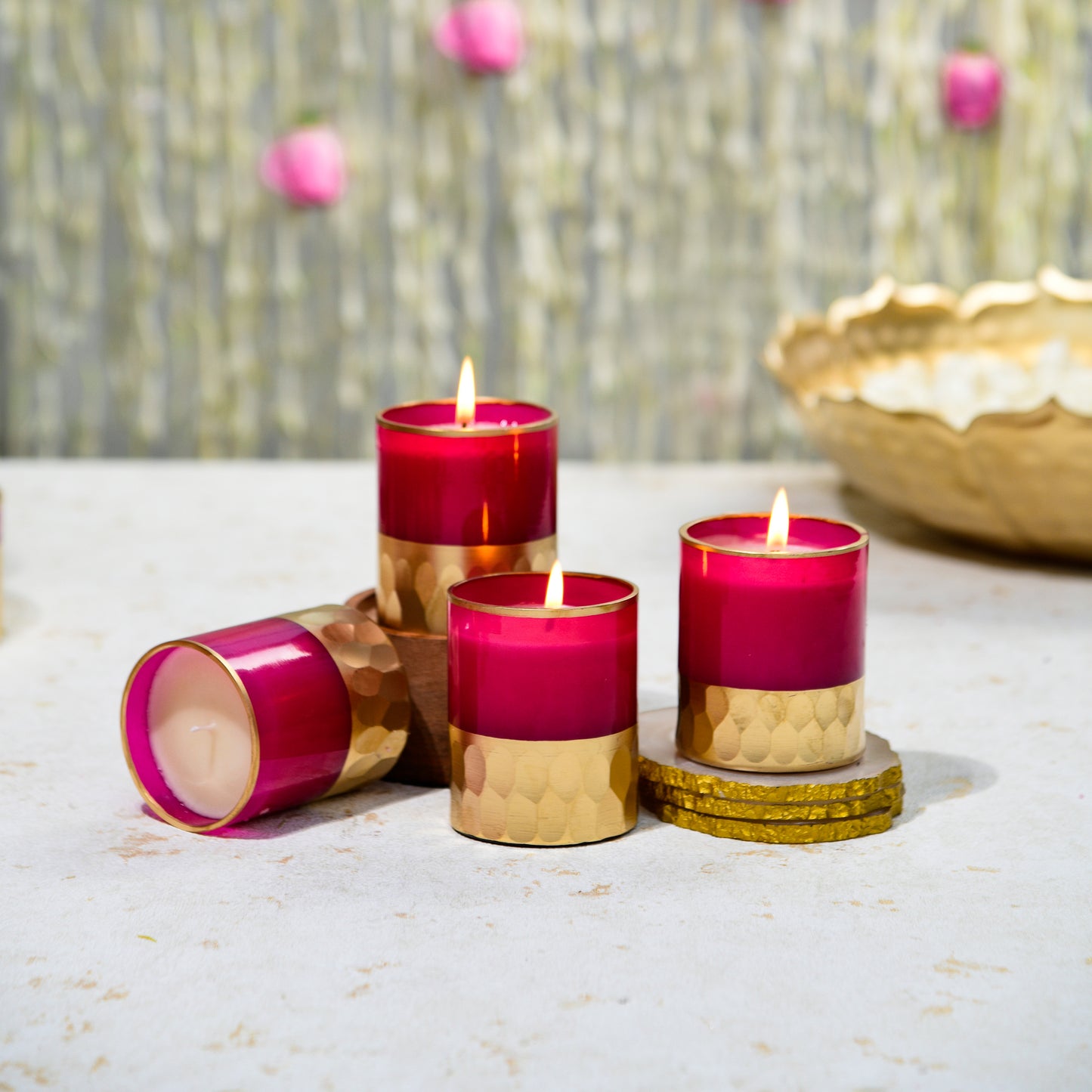 Set of Votive Candles - Rani Pink