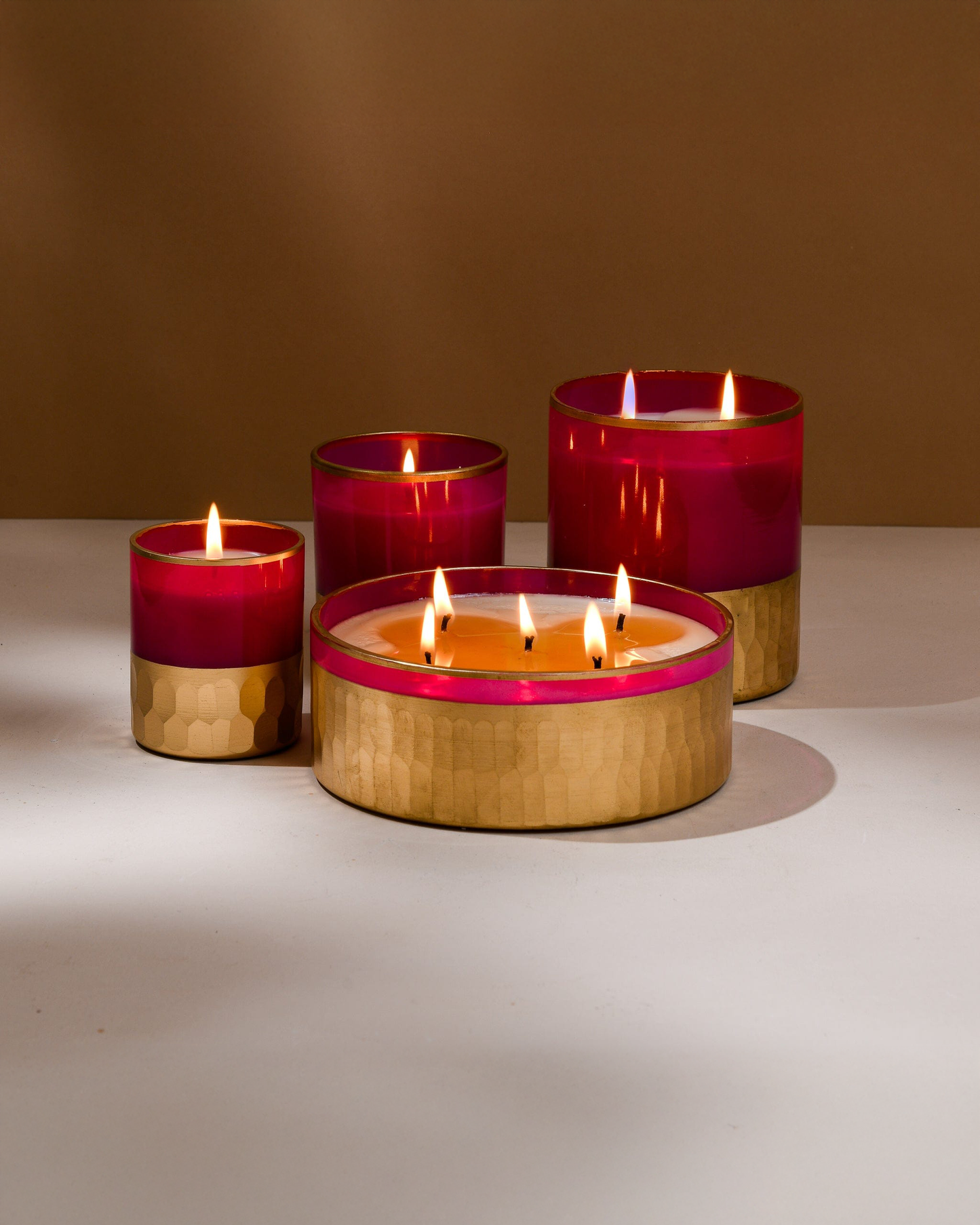 Combo of 4 Candles - Rani Pink