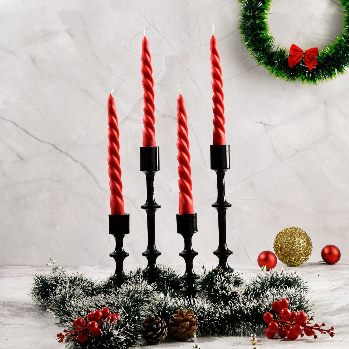Set of 4 Twirl Taper Candles - 9 Colour and Fragrance Options