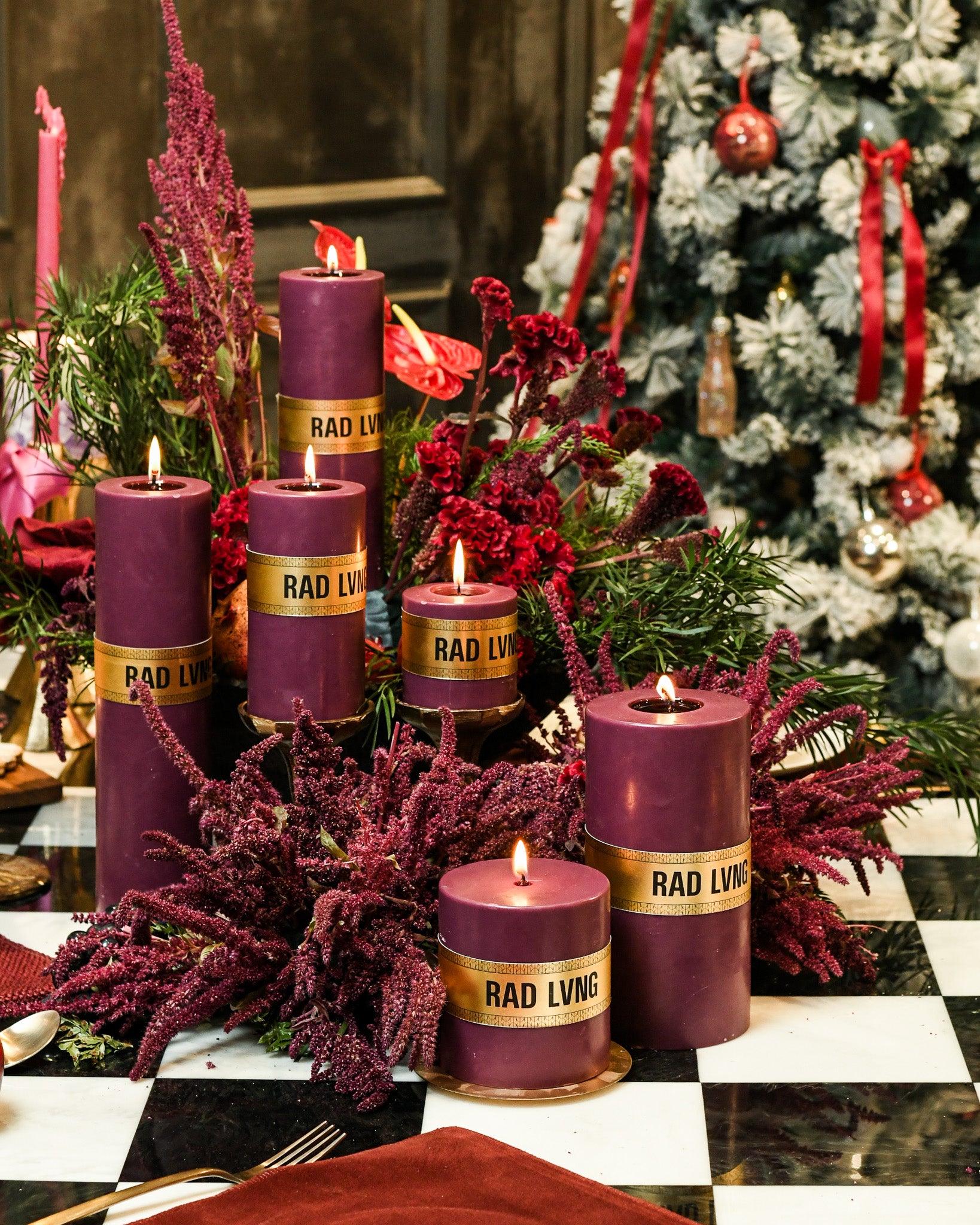 Plum Pillar Candles