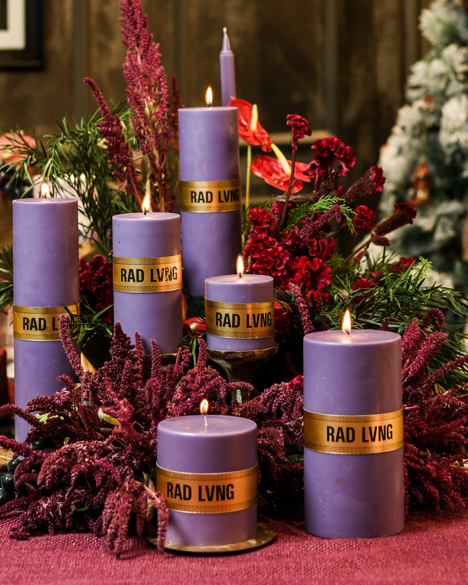 Purple Pillar Candles