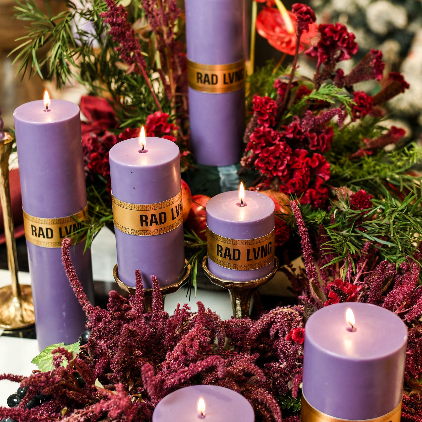 Purple Pillar Candles