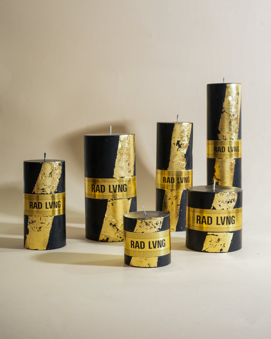 Black and Golden Pillar Candles