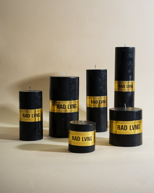 Black Lux Pillar Candles