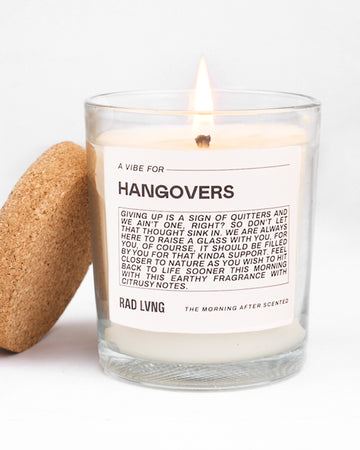 Hangovers The Morning After scented candle with earthy wet forest and lime zest fragrance