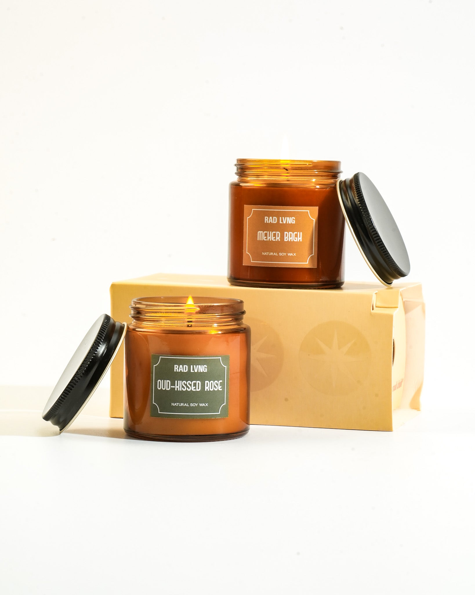 Set of Two Candles - Meher Bagh & Oud-Kissed Rose