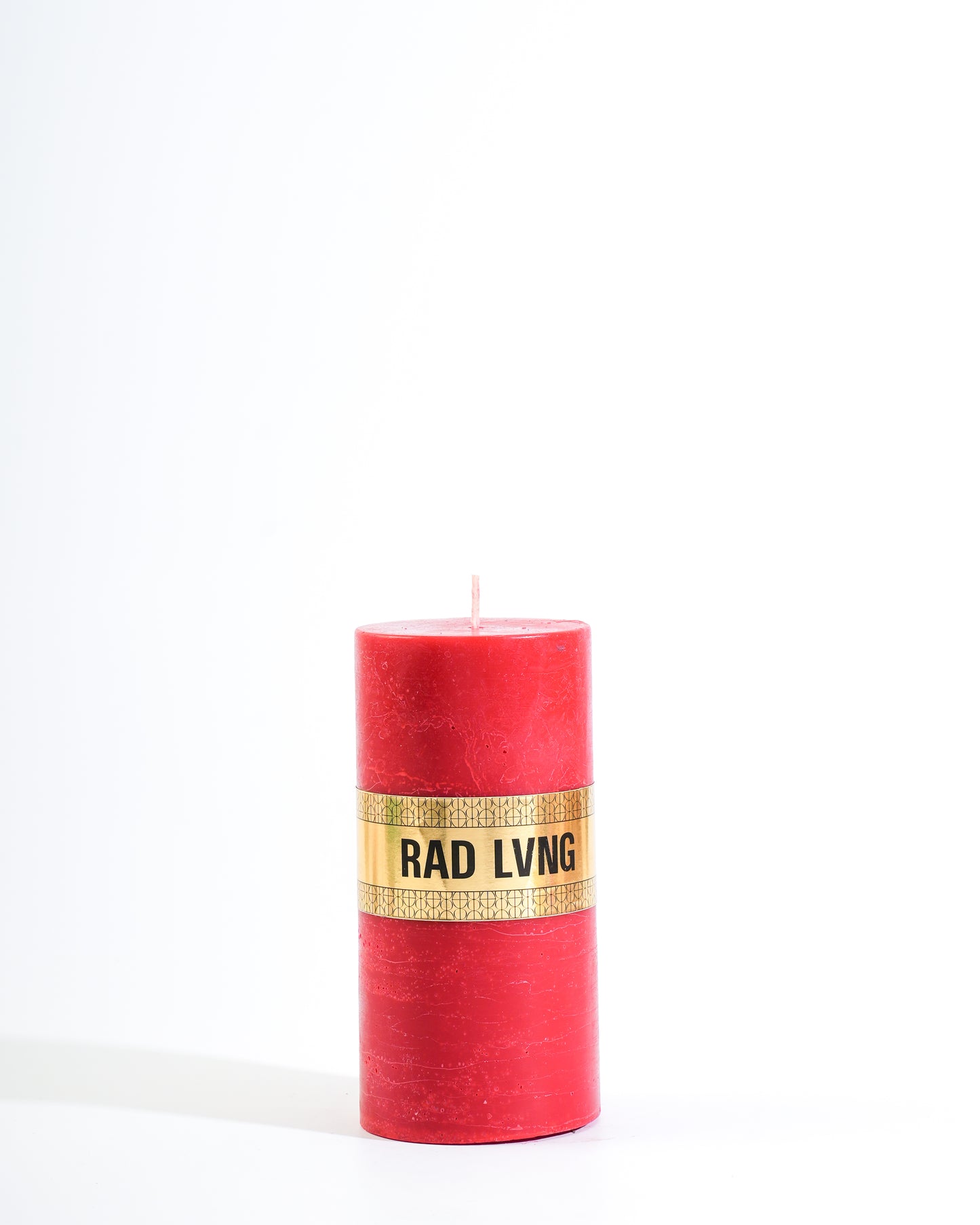Red Cold Pour Mottled Pillar Candle