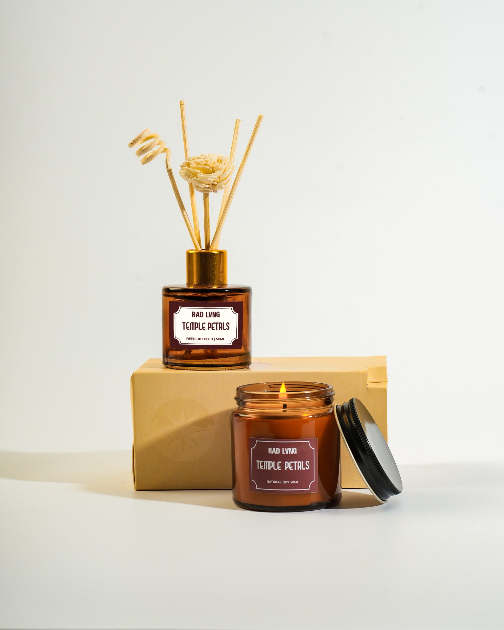 Temple Petals - Candle with Reed Diffuser