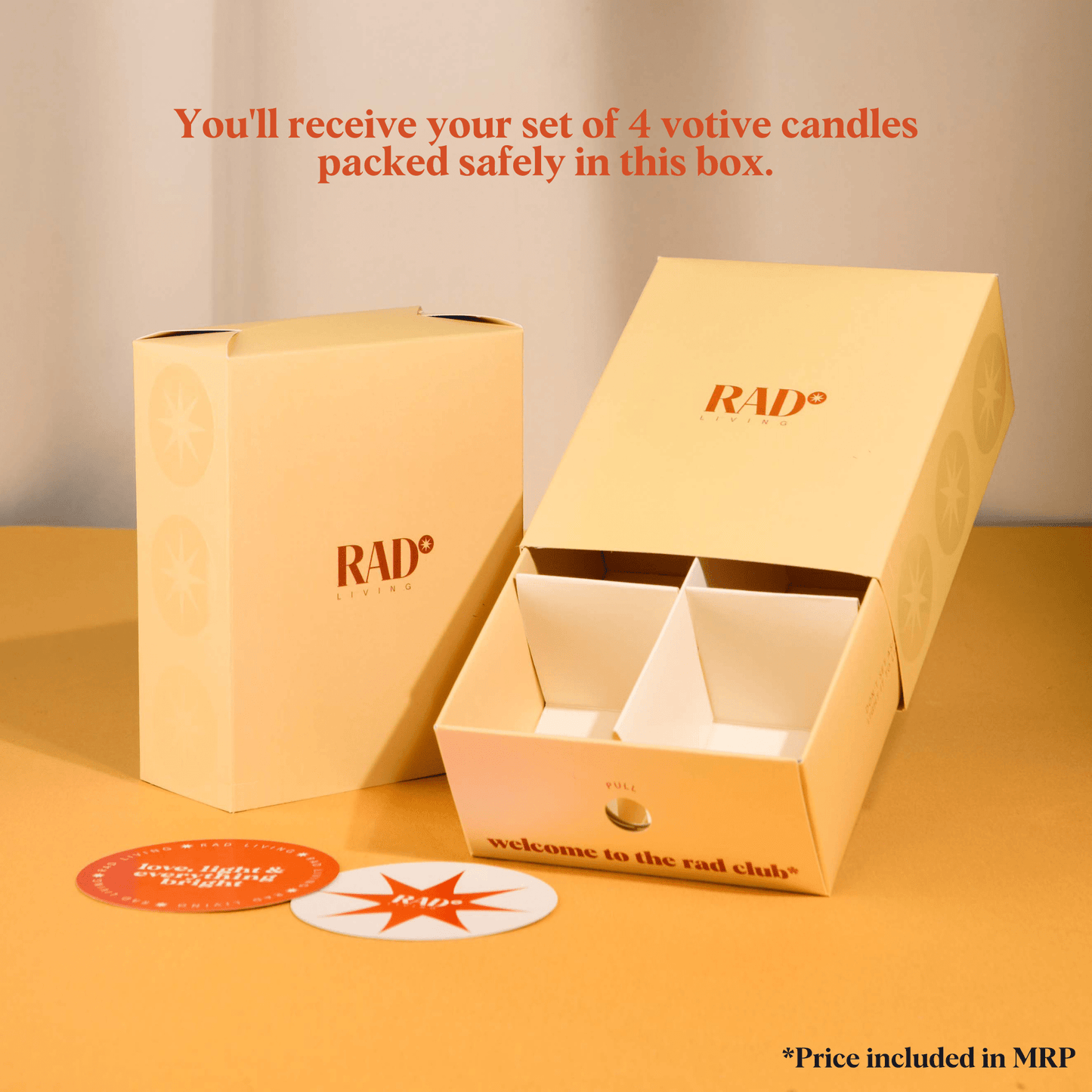 The Fortune Box - 4 Scented Votive Candles | Diwali 2024 Gifting | Candle Light Burn Time 17 Hours | Gift Hamper