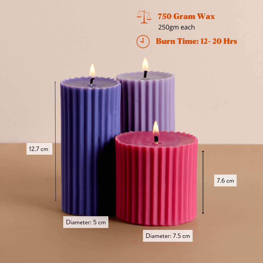 Set of 3 - Multicolour Belief & Faith candles