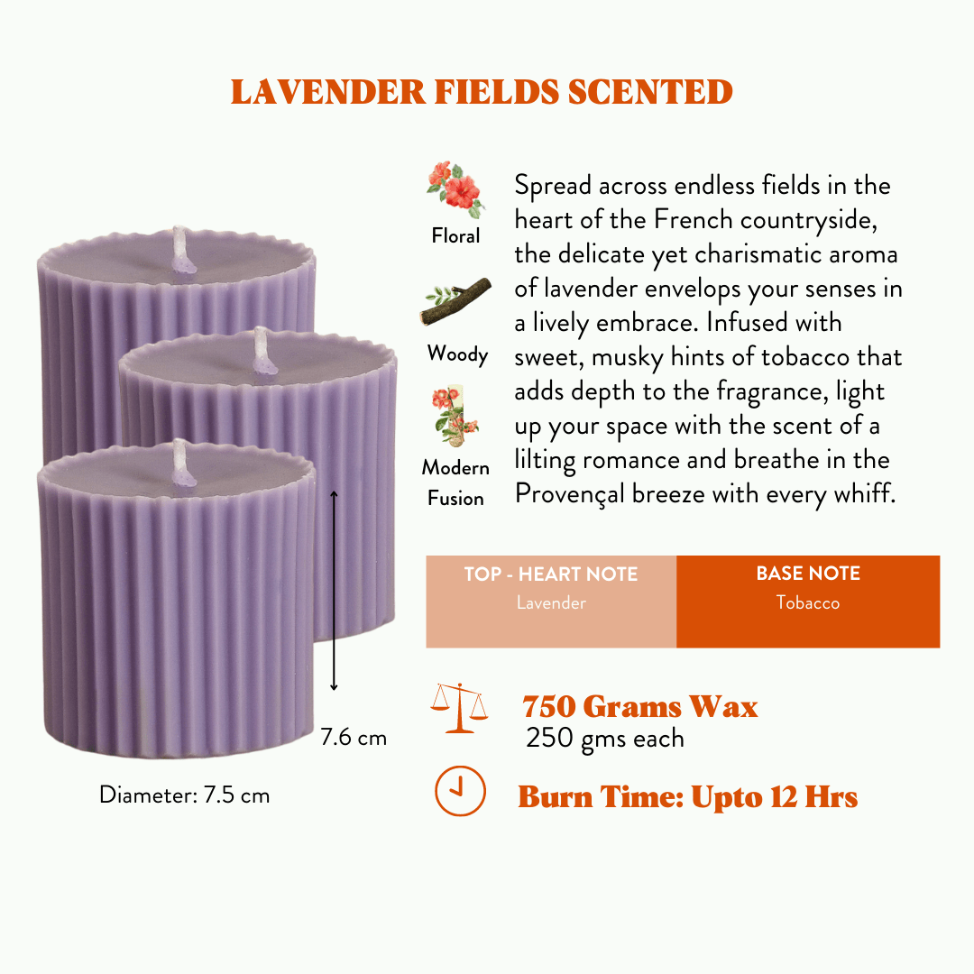 Combo of 3 Lavender 'Faith' Candles - Lavender Fields Scented