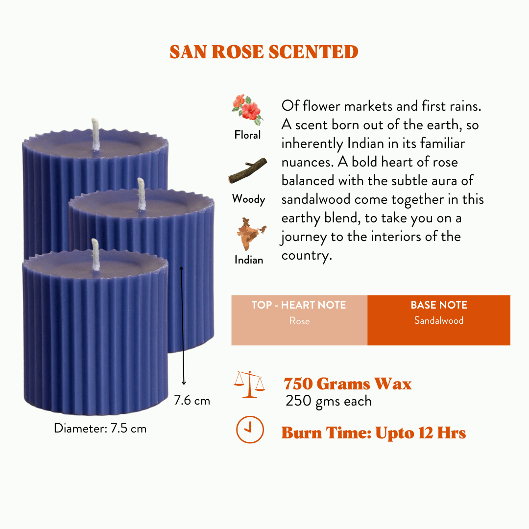 Combo of 3 Violet 'Faith' Candles - San Rose Scented