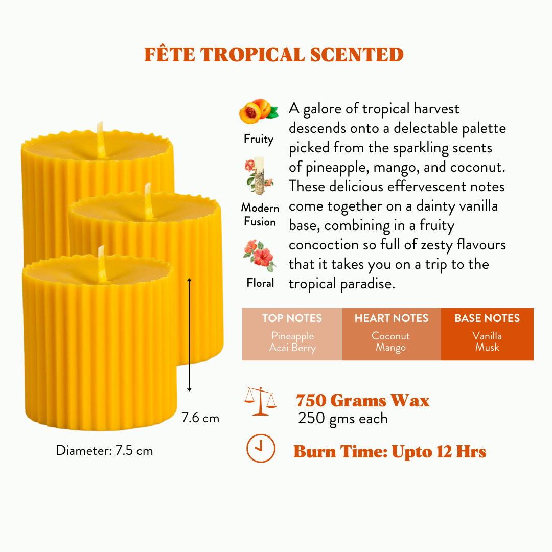 Combo of 3 Scented 'Faith' Candles - 10 Colour and Fragrance Options