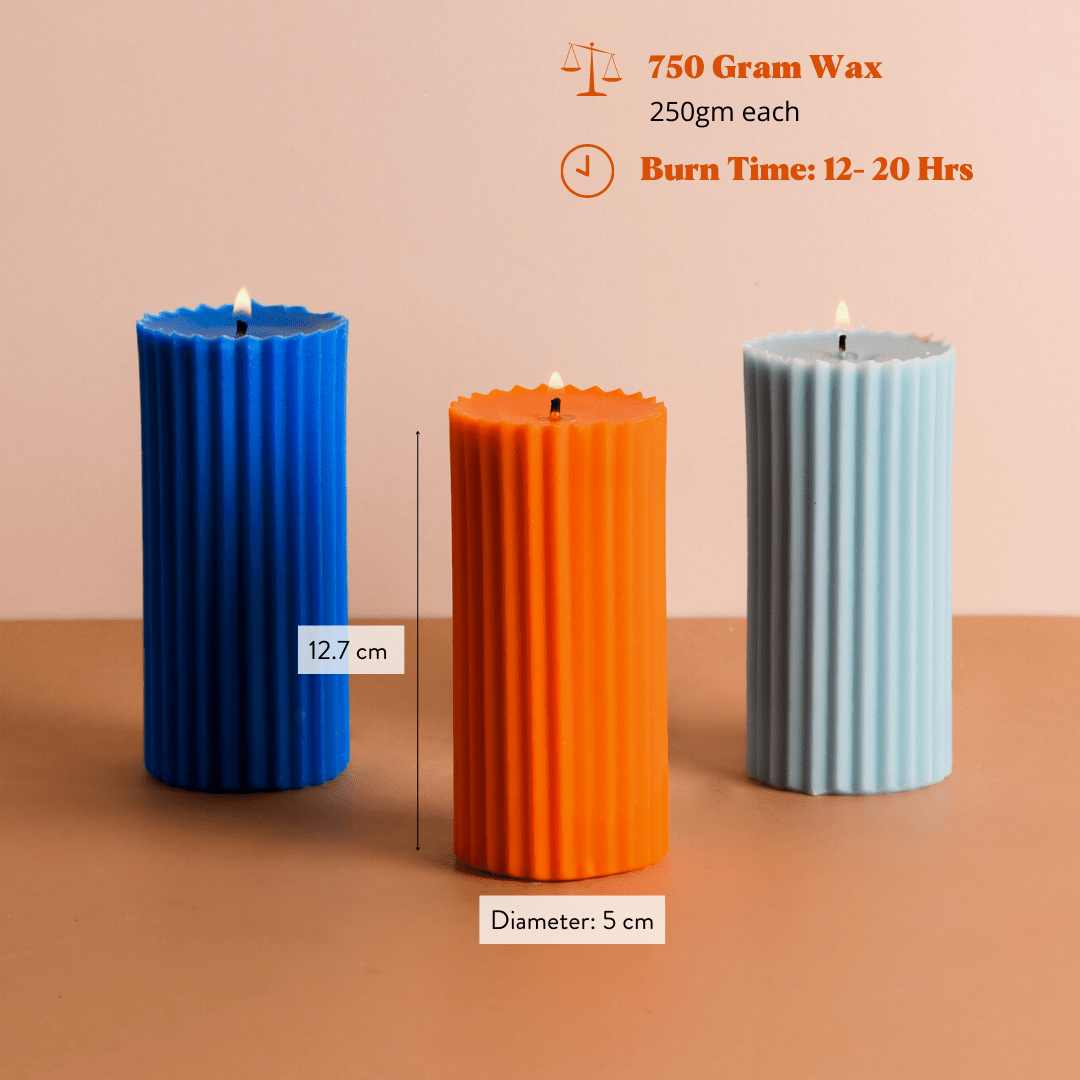 Combo of 3 Scented Multicolour 'Belief' Candles - 4 Colour Options