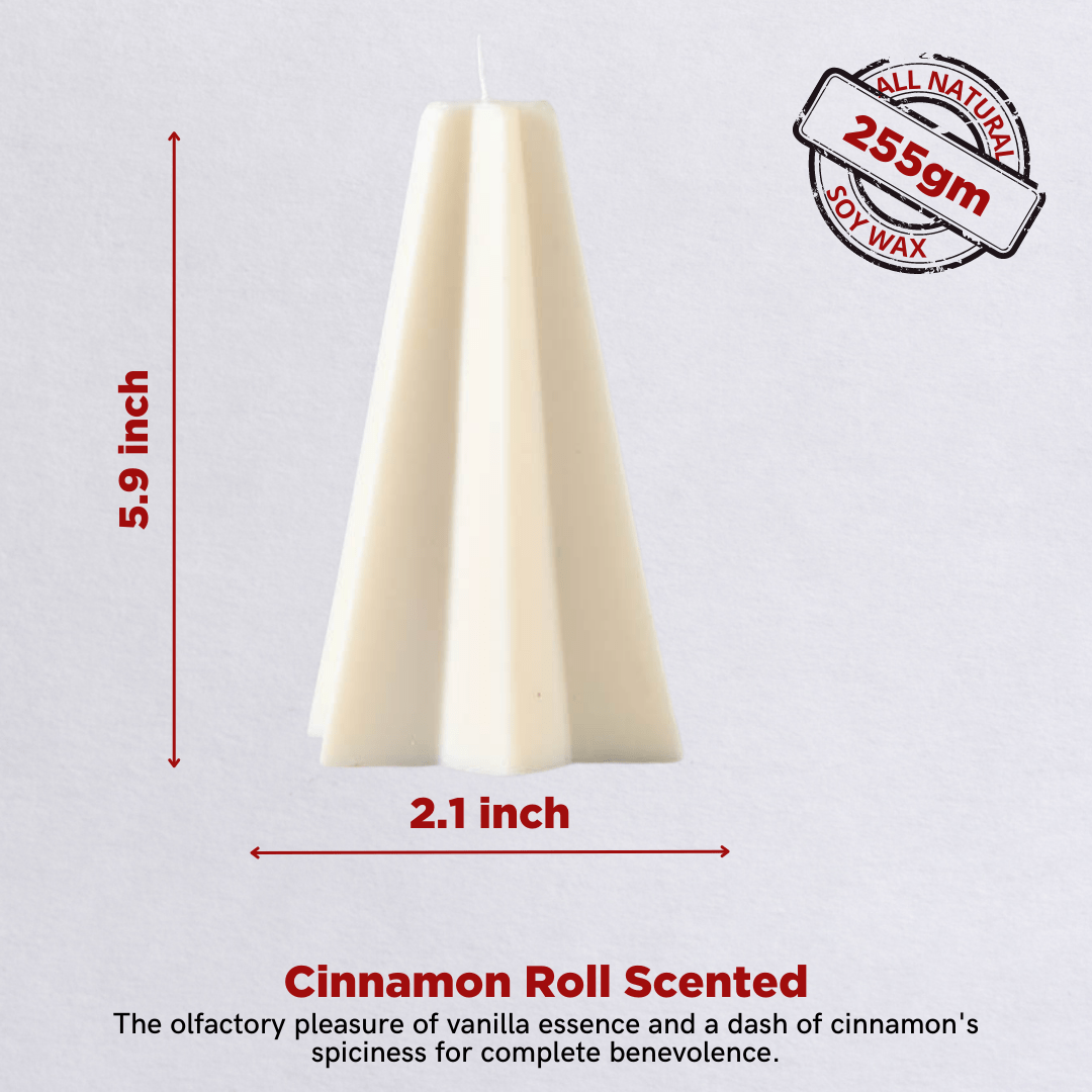 Christmas Corner - Set of 4 Pillar Candles - Cinnamon Roll Scented