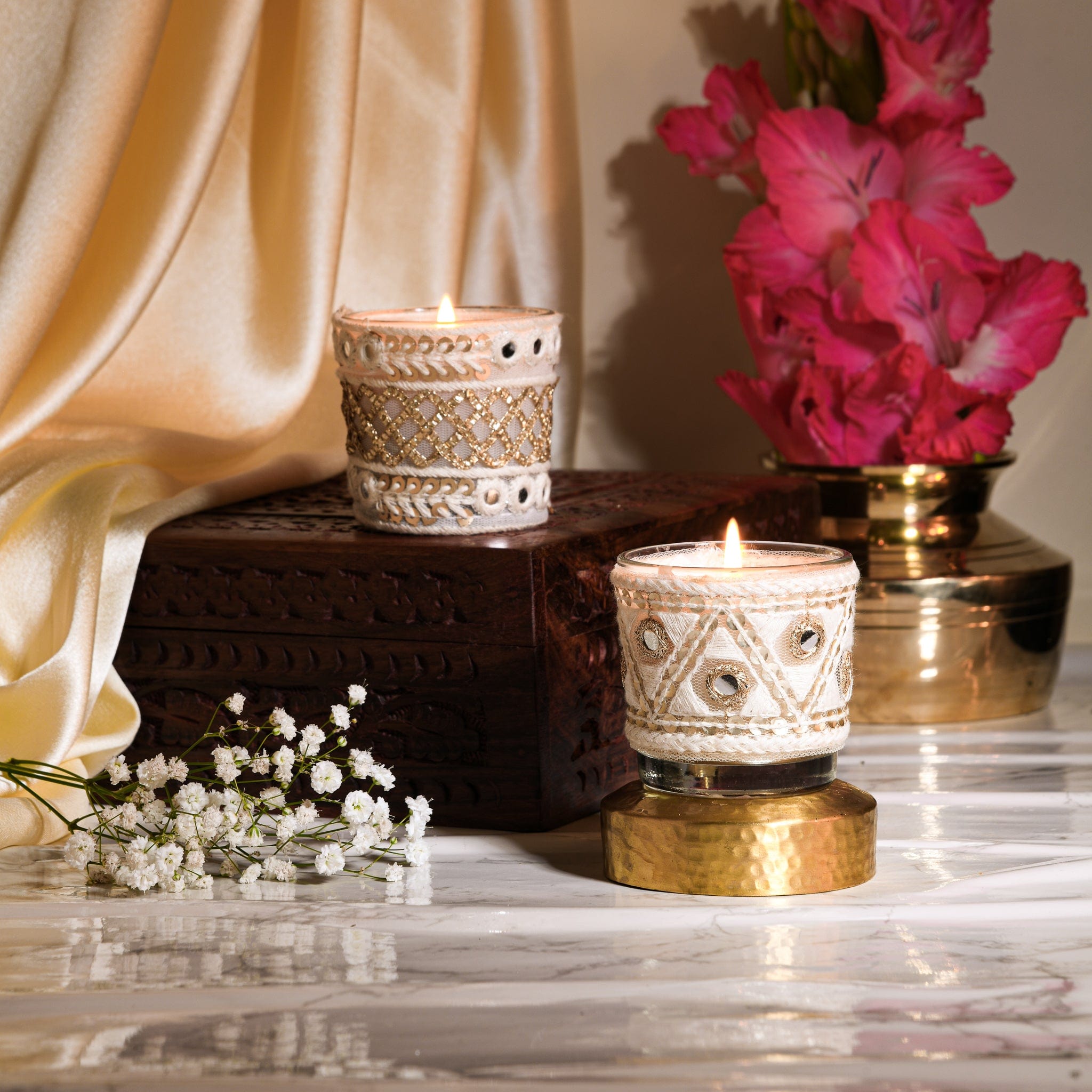 Ibaadat - Set of 2 Votive Candles (Jasmine and Sunderban Breeze Scented)