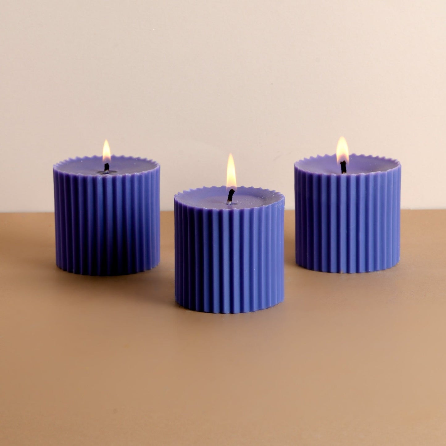 Combo of 3 Powder Blue 'Faith' Candles - Oceanic Mist Scented