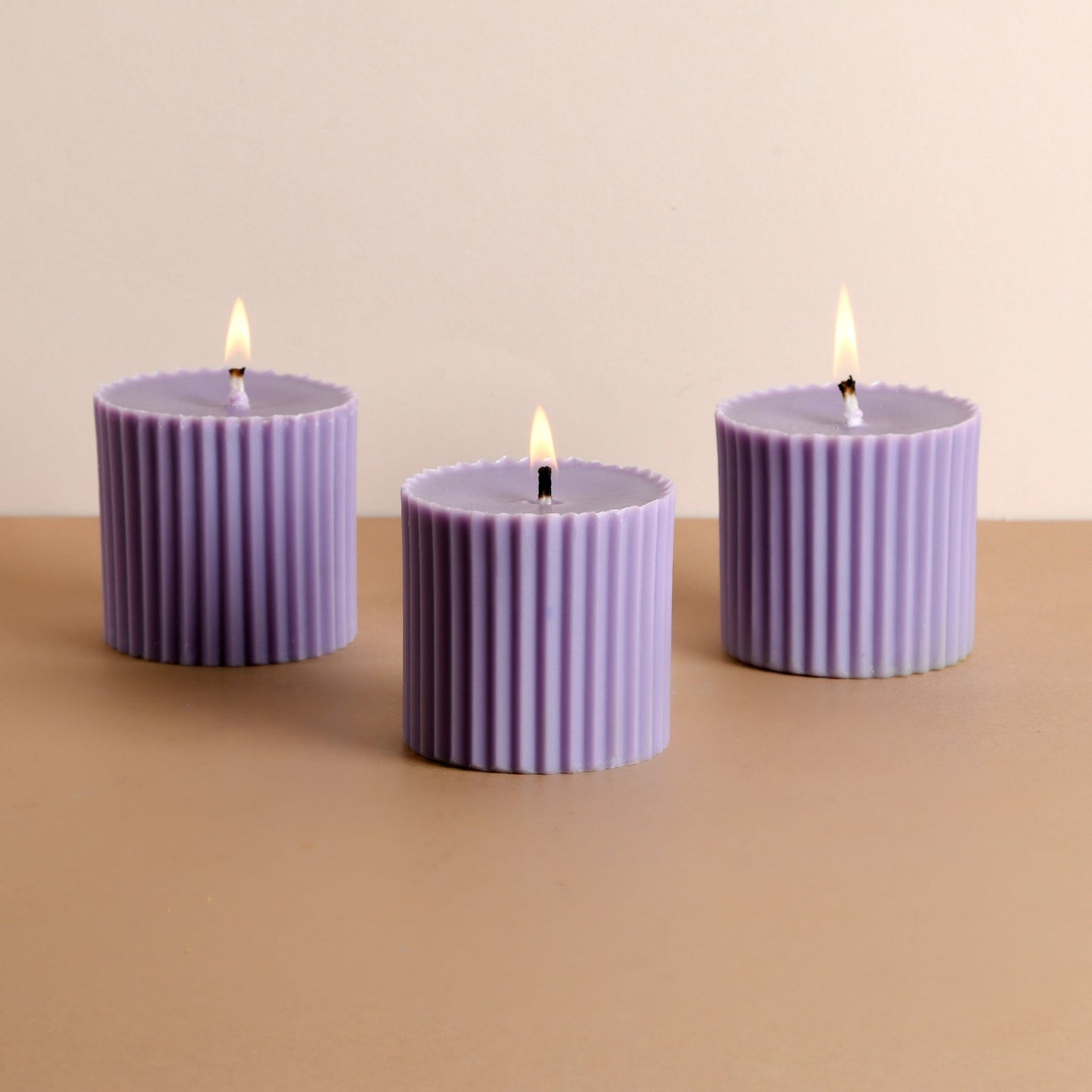 Combo of 3 Powder Blue 'Faith' Candles - Oceanic Mist Scented