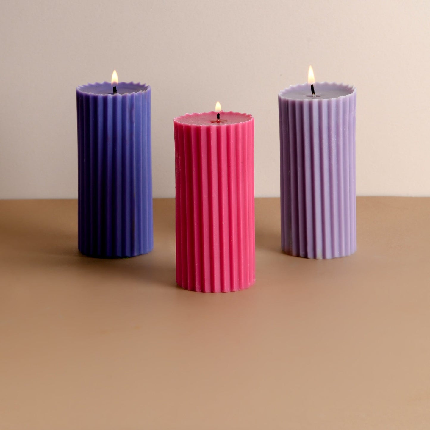 Combo of 3 Scented Multicolour 'Belief' Candles - 4 Colour Options