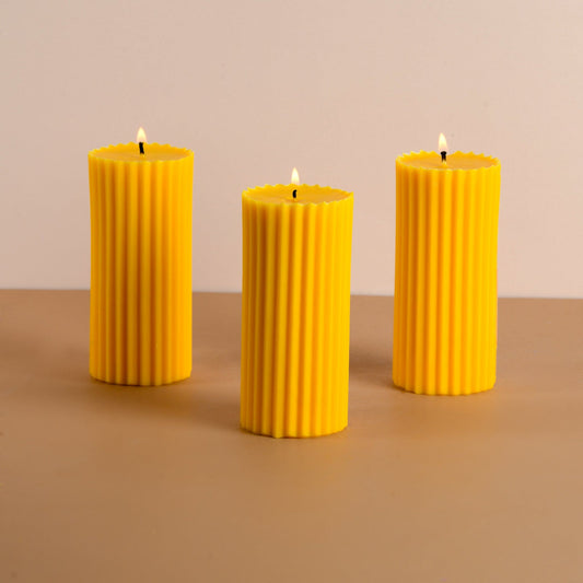 Combo of 3 Banana Yellow 'Belief' Candles - Fête Tropical Scented