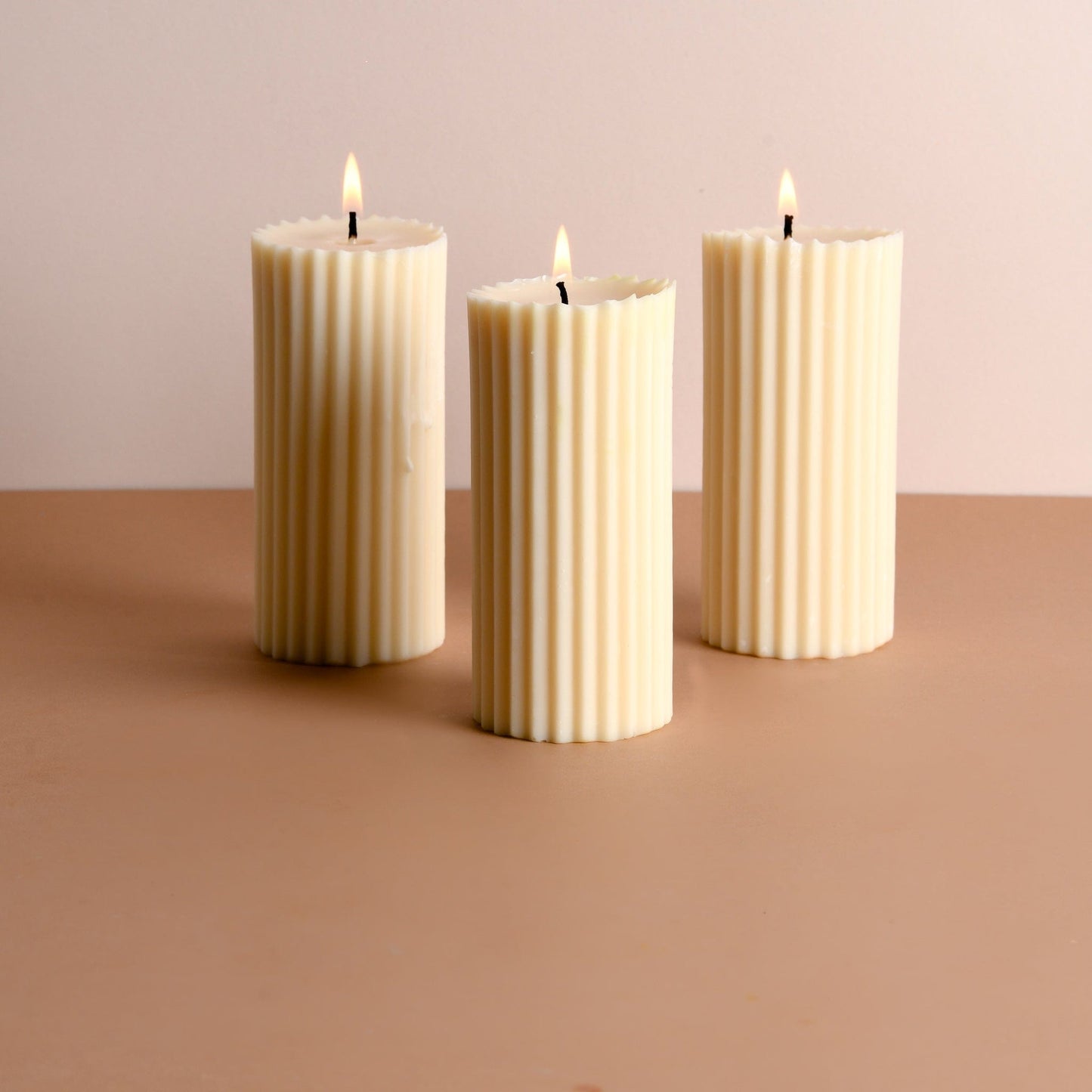 Combo of 3 Powder Blue 'Belief' Candles - Oceanic Mist Scented