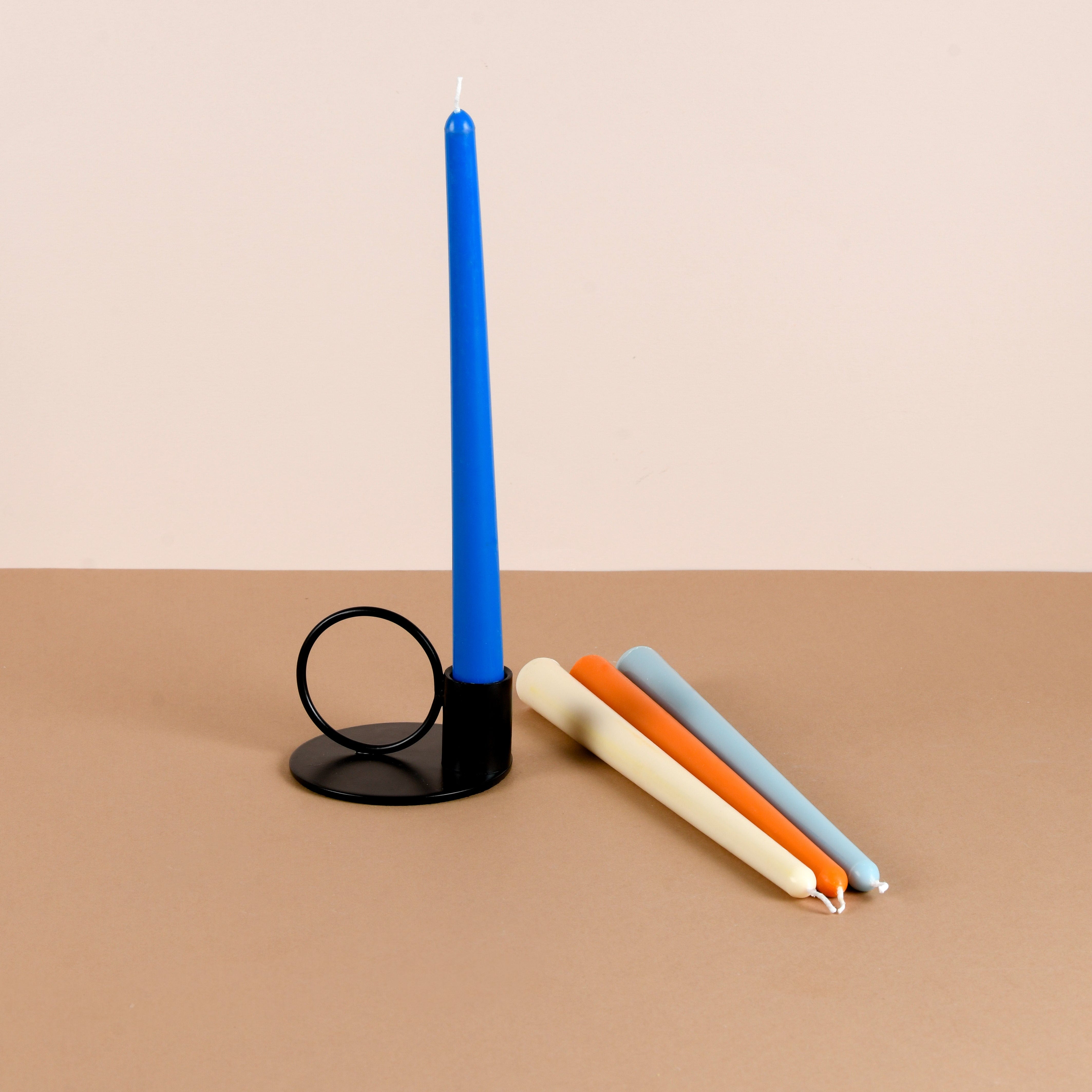 Set of 4 - Multicoloured Tapered Candlesticks