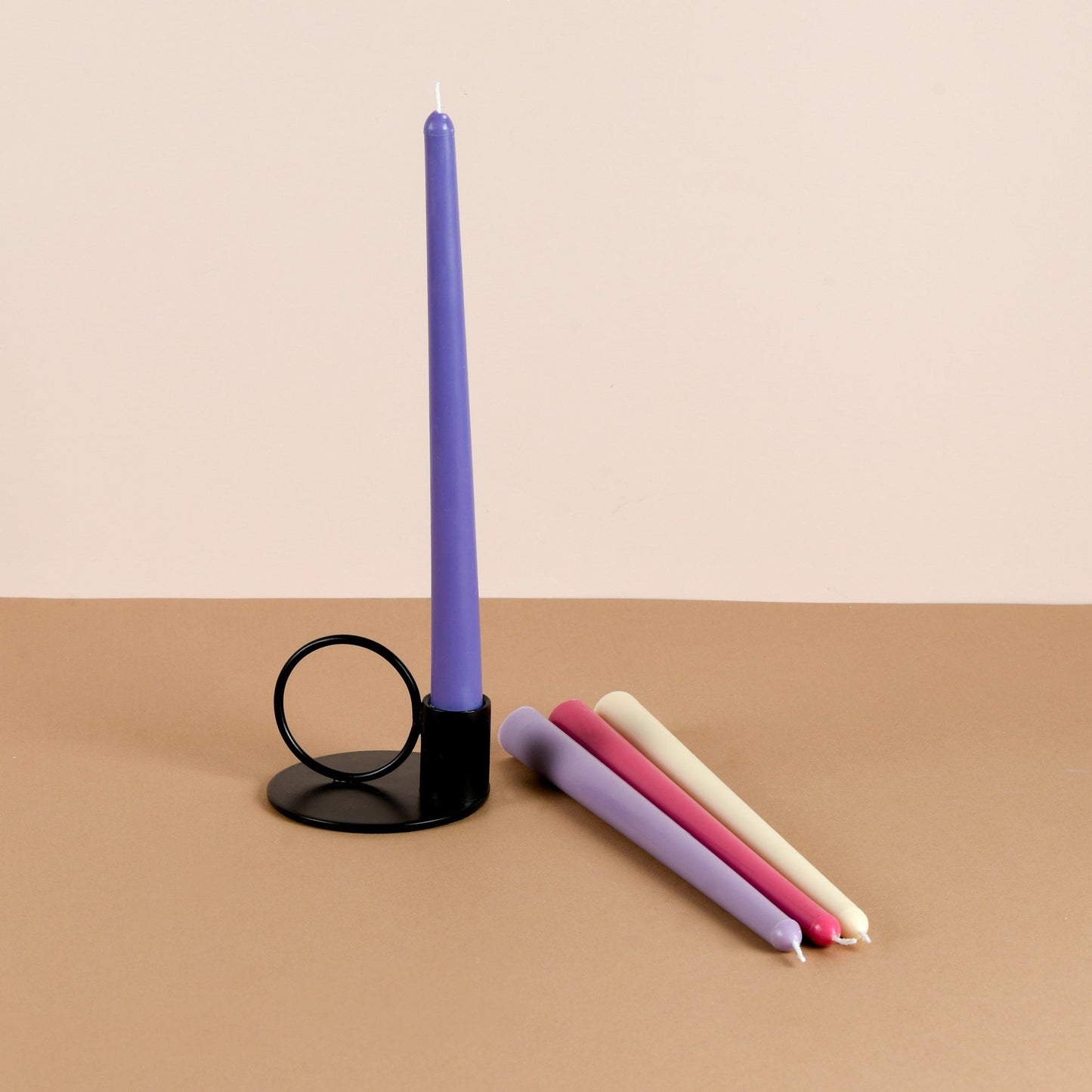 Set of 4 - Multicoloured Tapered Candlesticks