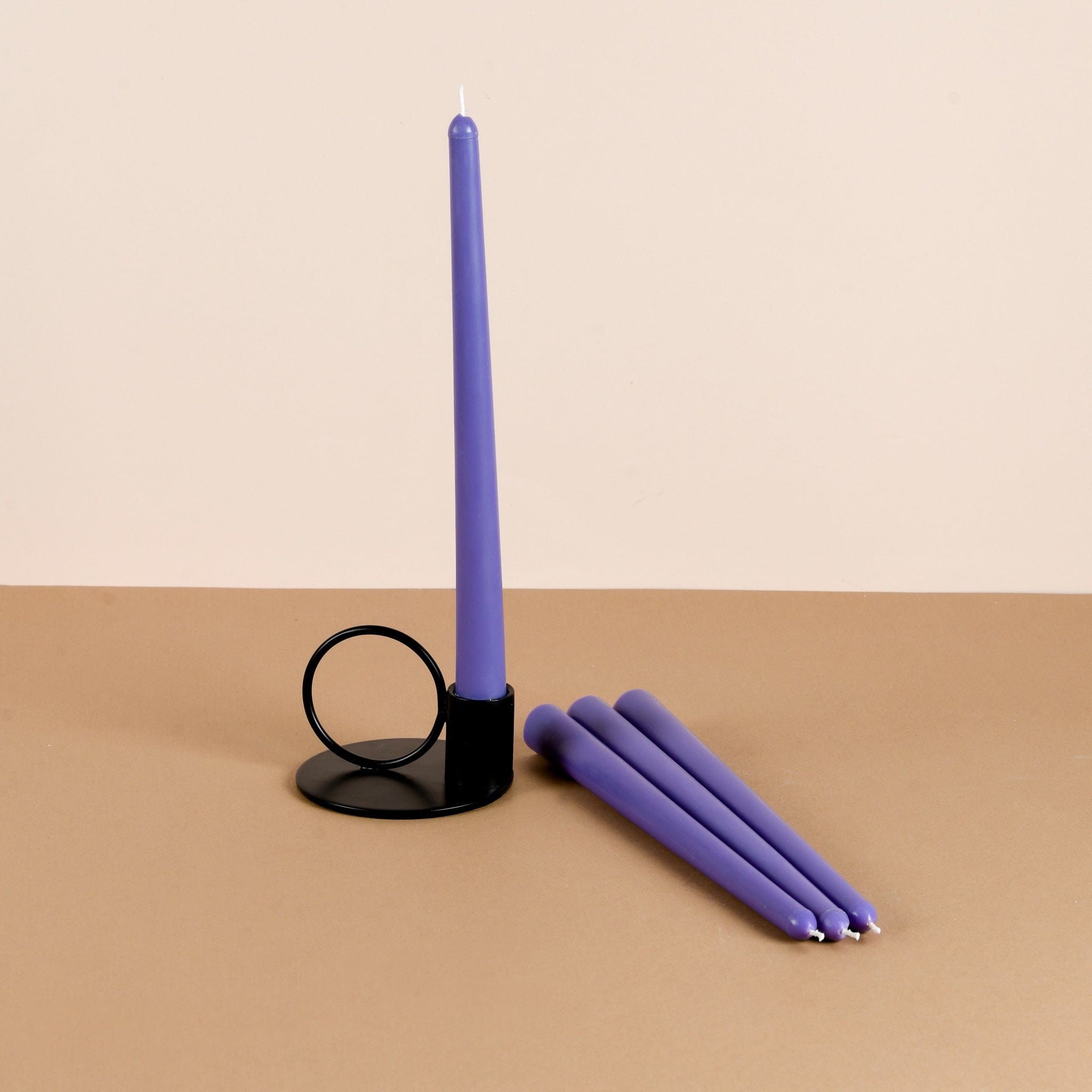 Set of 4 Violet Tapered Candles - San Rose Scented