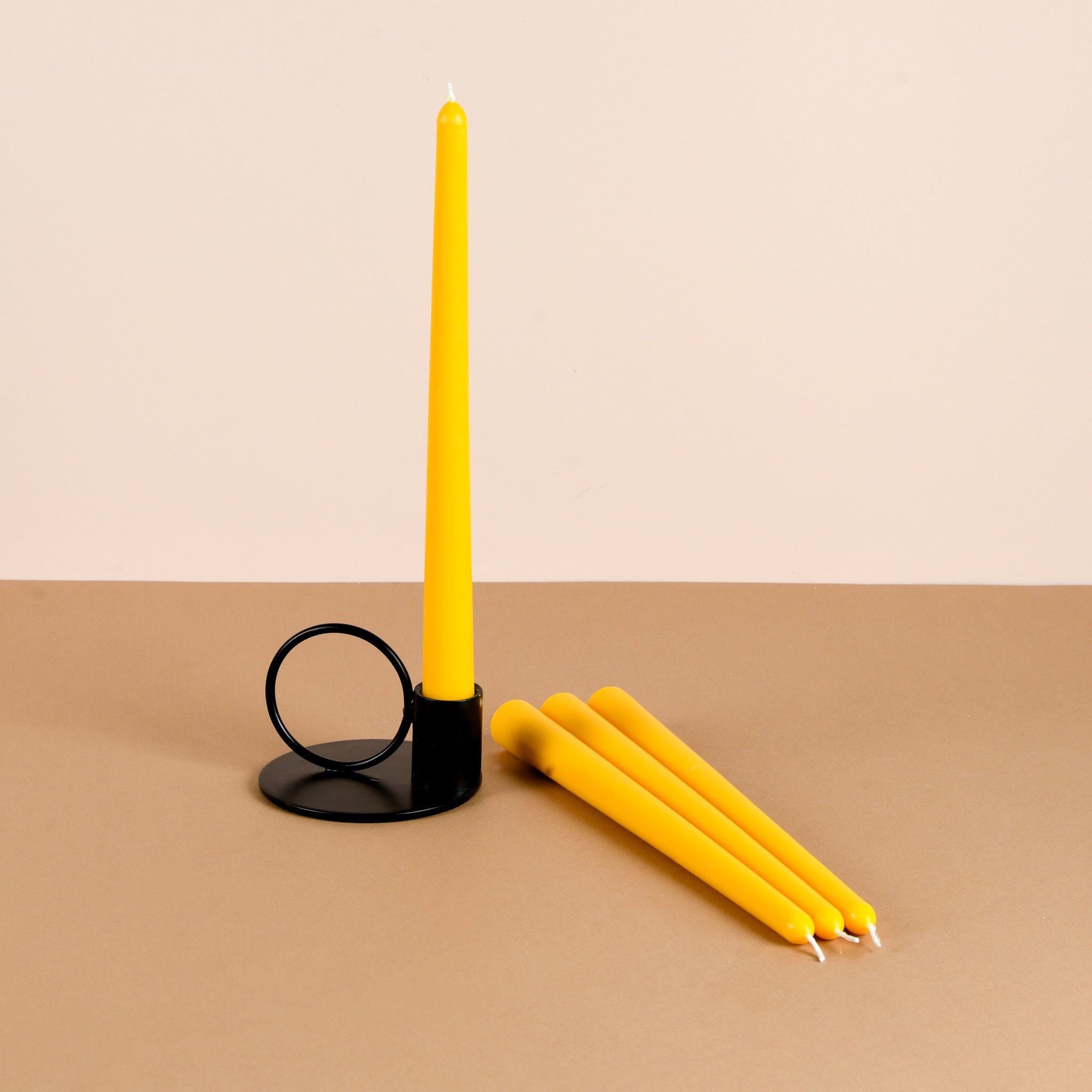 Set of 4 Banana Yellow Tapered Candles - Fête Tropical Scented