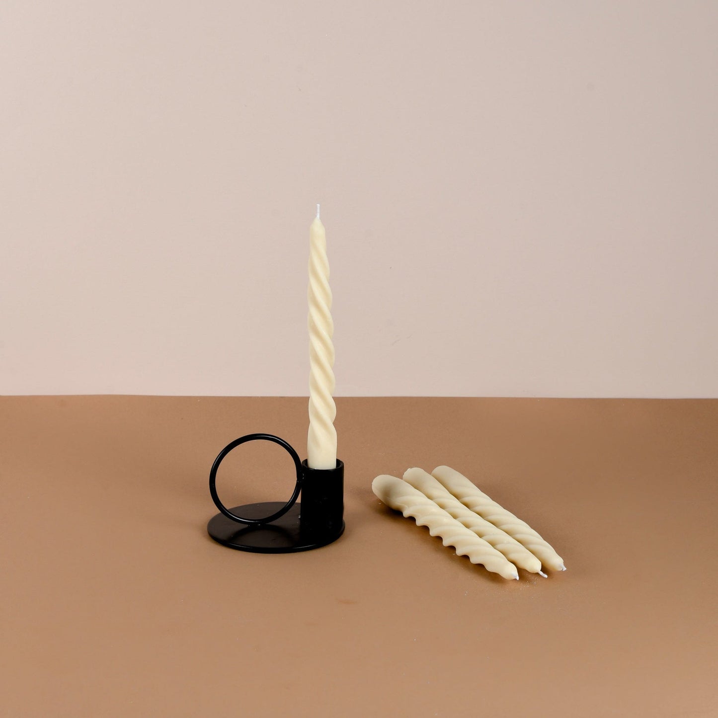 Set of 4 Twirl Taper Candles - Vanilla Cinnamon Scented