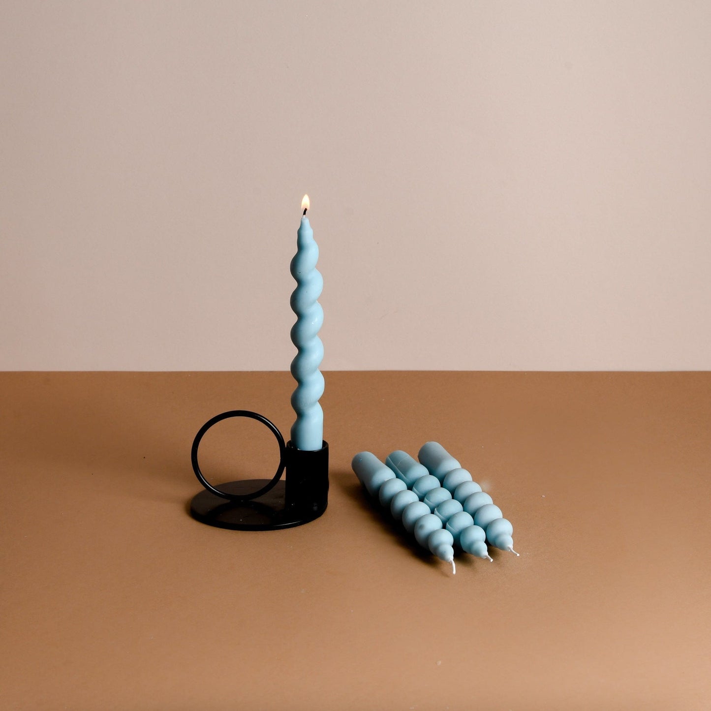 Set of 4 Swirl Twist Taper Candles - Nag Champa Scented