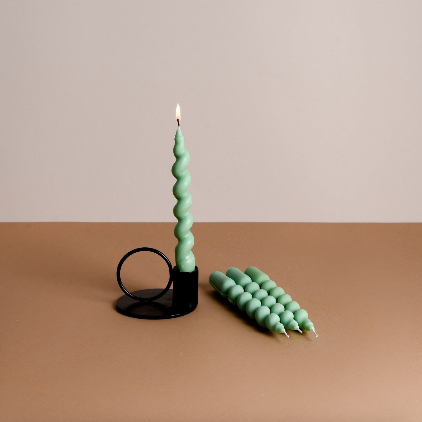 Set of 4 Swirl Twist Taper Candles - Nag Champa Scented