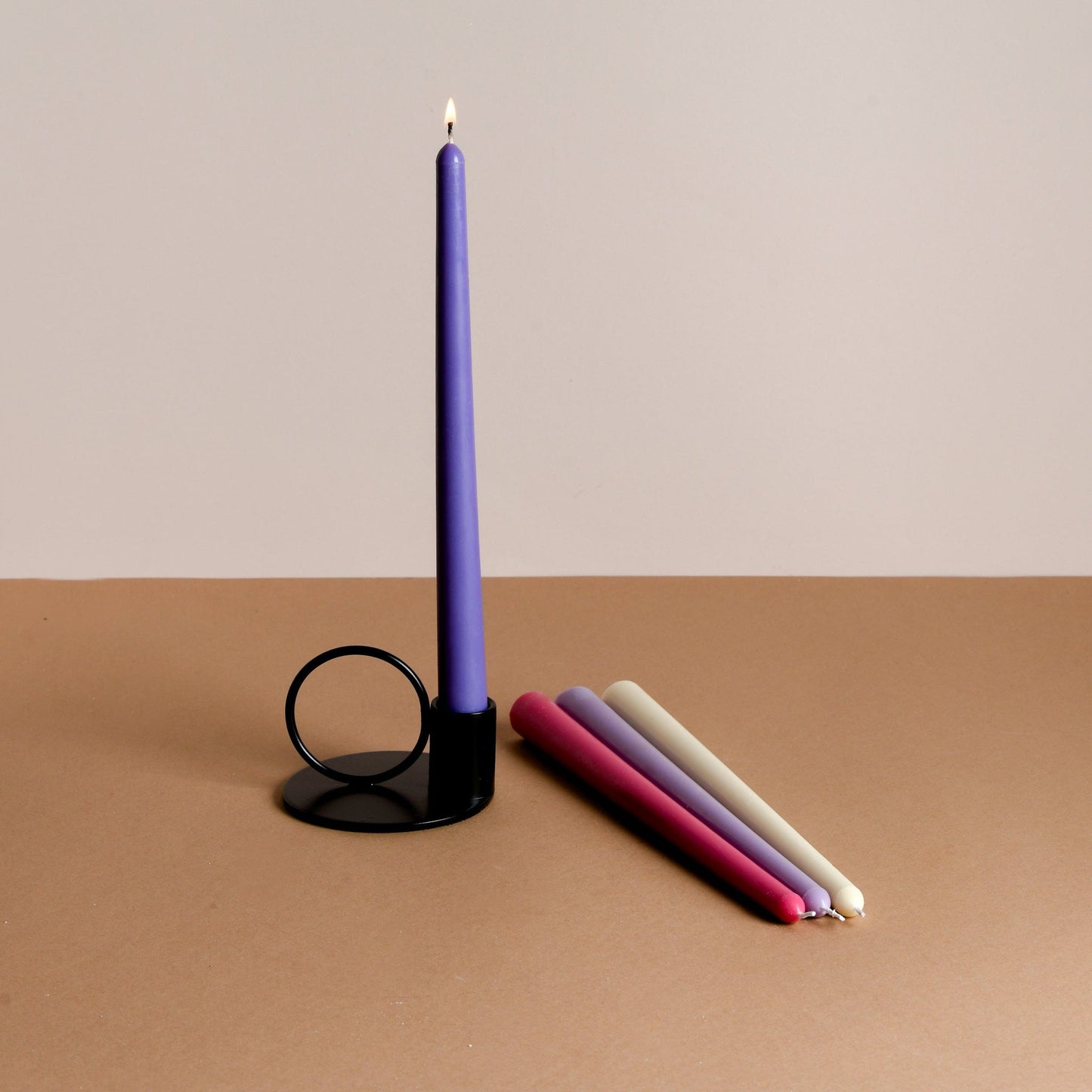 Set of 4 - Multicoloured Tapered Candlesticks