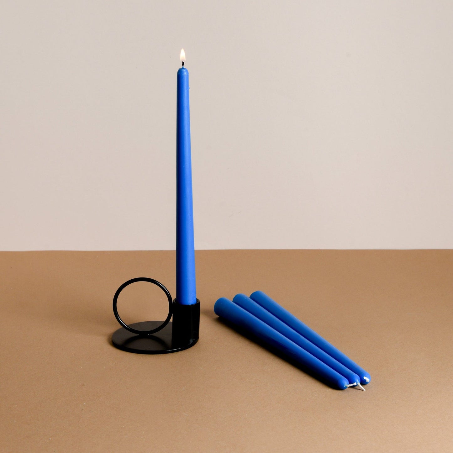 Set of 4 Powder Blue Tapered Candles - Oceanic Mist Scented