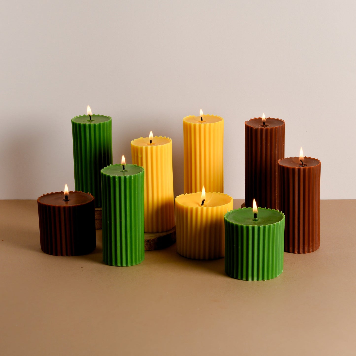 Fruit Groove - Set of 9 Scented 'Belief' & 'Faith' Pillar Candles
