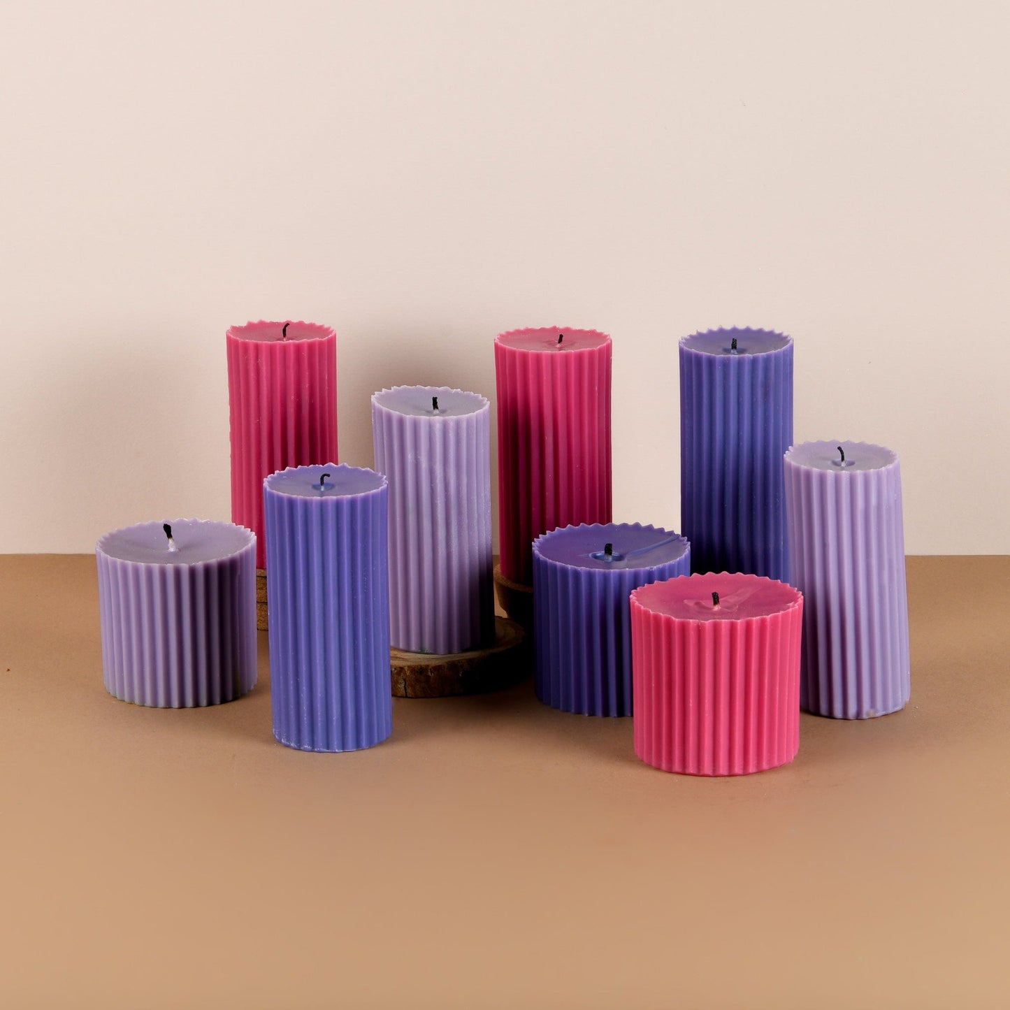 Fruit Groove - Set of 9 Scented 'Belief' & 'Faith' Pillar Candles