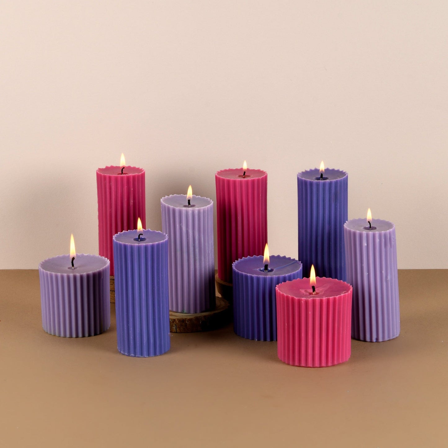 Fruit Groove - Set of 9 Scented 'Belief' & 'Faith' Pillar Candles