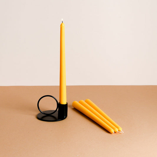 Set of 4 Banana Yellow Tapered Candles - Fête Tropical Scented