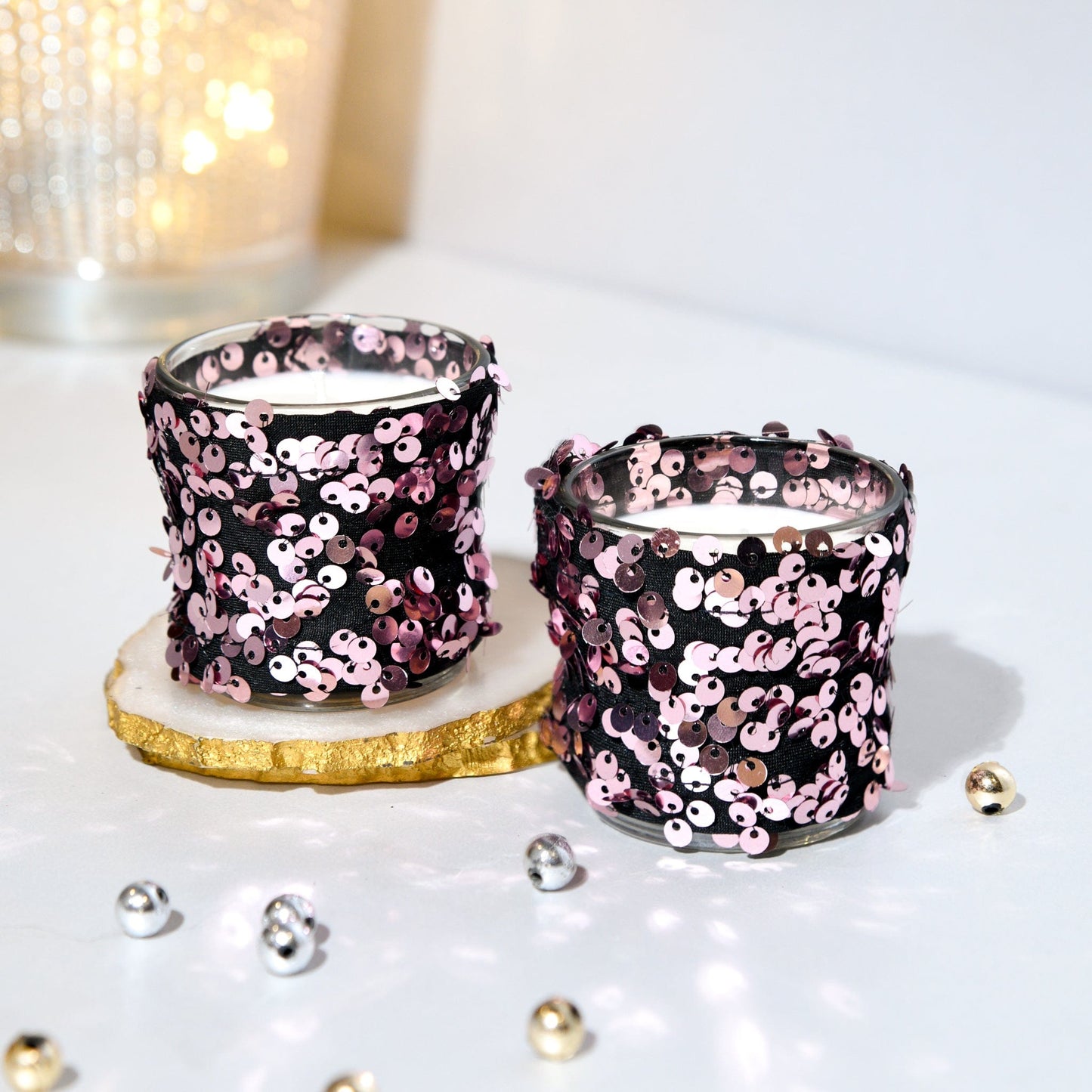 Champagne Pink - Set of 2 Scented Votive Candles