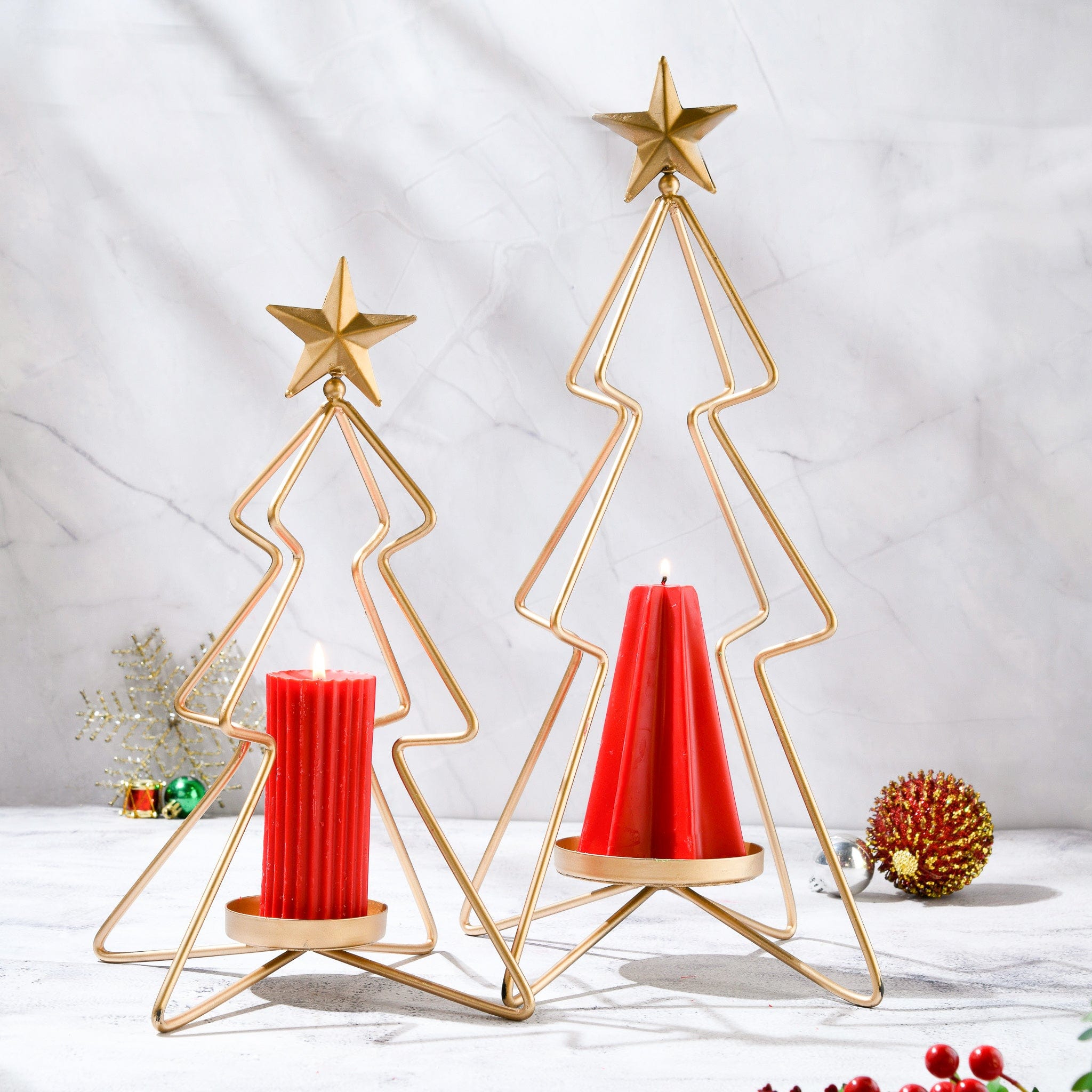 Combo of Christmas Tree Candle Stands