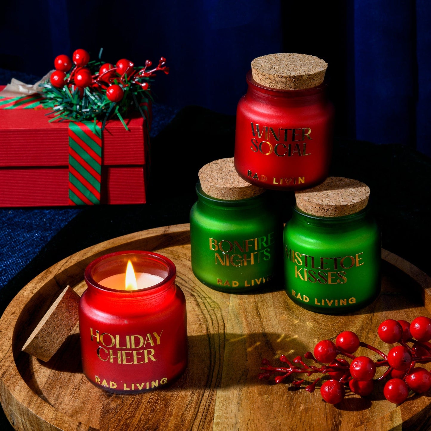 Holiday Cheer & Mistletoe Kisses - Set of 2 Votive Candles