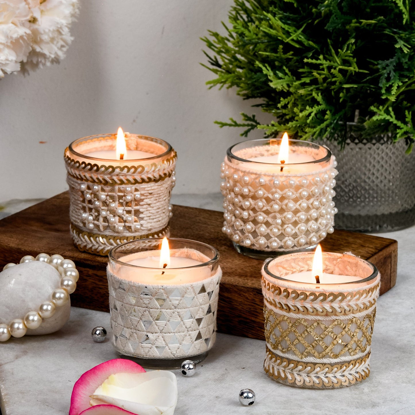 Inaayat - Set of 2 Scented Votive Candles (Madurai Malli & Pacific Ocean Scented)