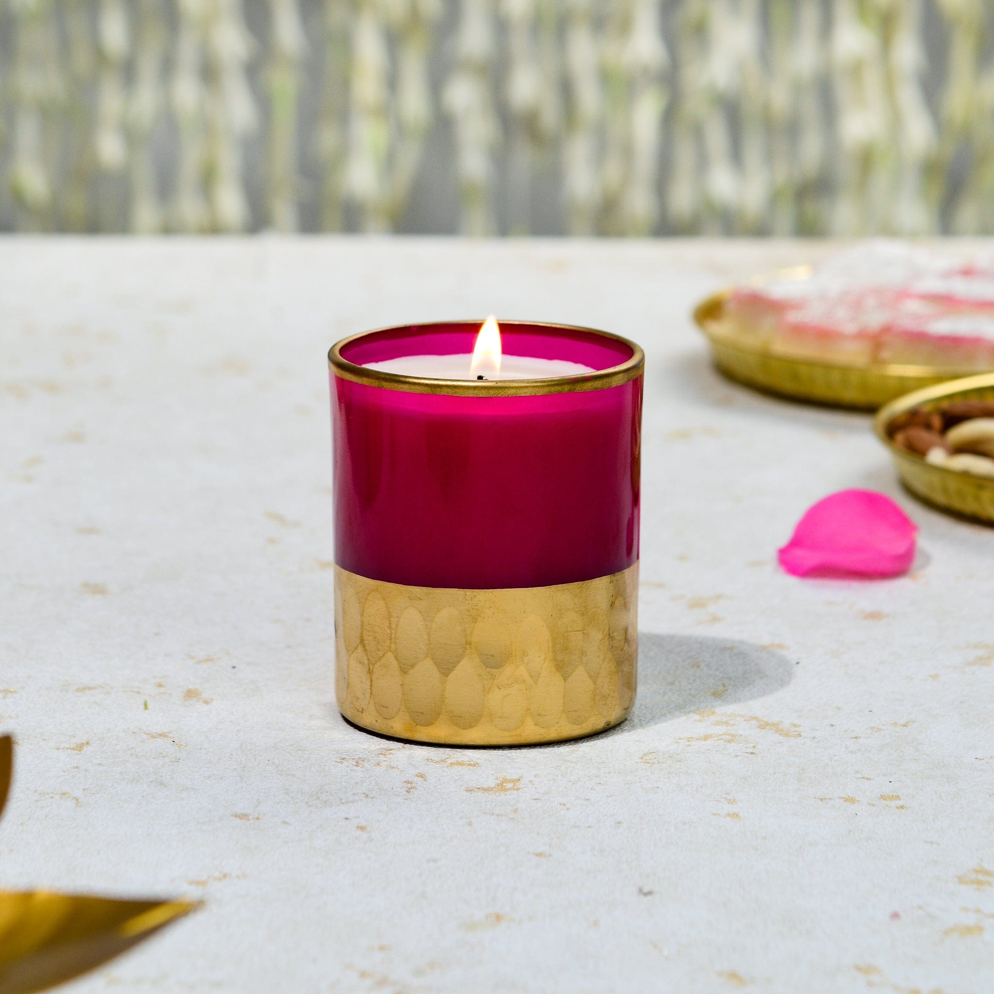 Glass Container Candles - Rani Pink