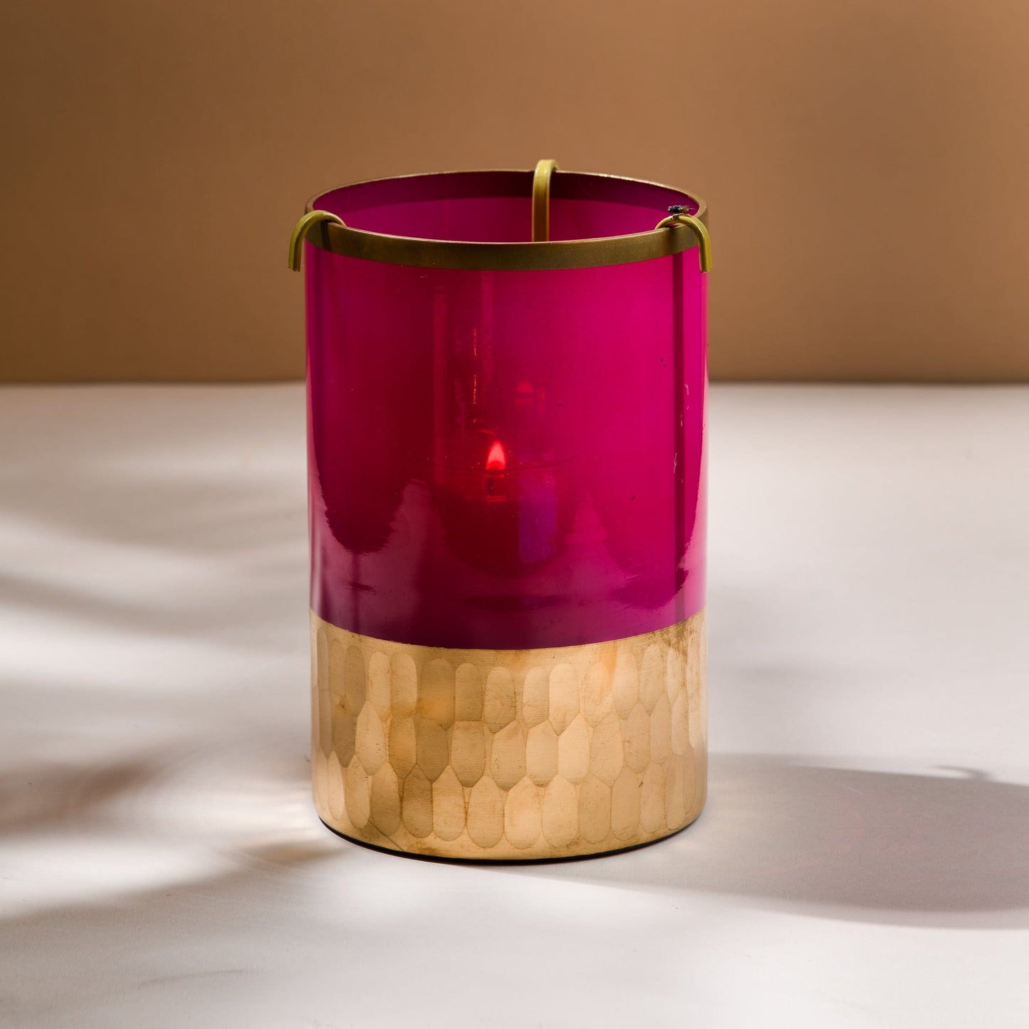Rani Pink - Large Candle Holder with a Free Pillar Candle | Scented Candle Online | Gift Hamper |