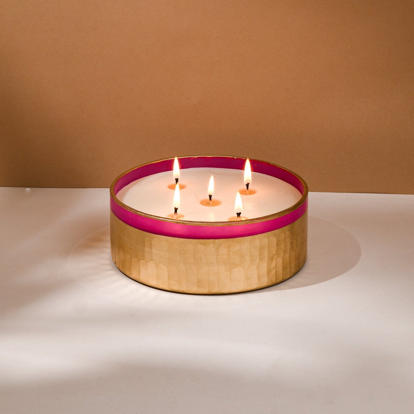 Multiple Wick Bowl Candles - Rani Pink