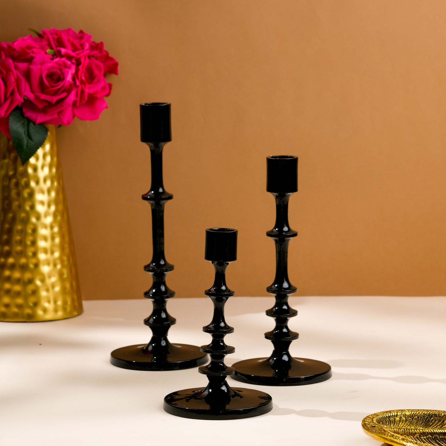 Black Radiance - Set of 3 Candle Stands
